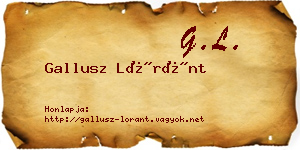 Gallusz Lóránt névjegykártya